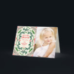 Blessures de Noël Photo Carte de voeux de Noël<br><div class="desc">Veuillez remplacer la photo modèle par une image personnelle avant d'acheter.</div>