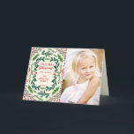 Blessures de Noël Photo Carte de voeux de Noël<br><div class="desc">Veuillez remplacer la photo modèle par une image personnelle avant d'acheter.</div>