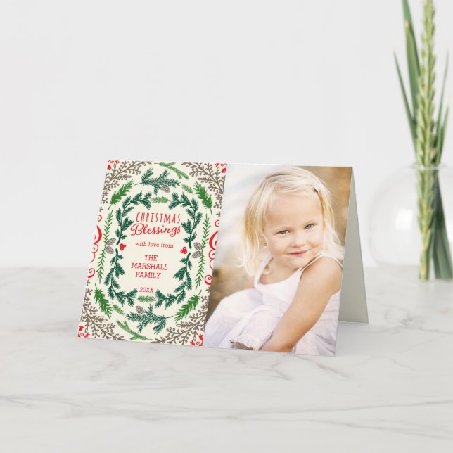Blessures de Noël Photo Carte de voeux de Noël (Devant)