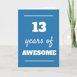 Bleu 13 ans de la magnifique carte d'anniversaire 