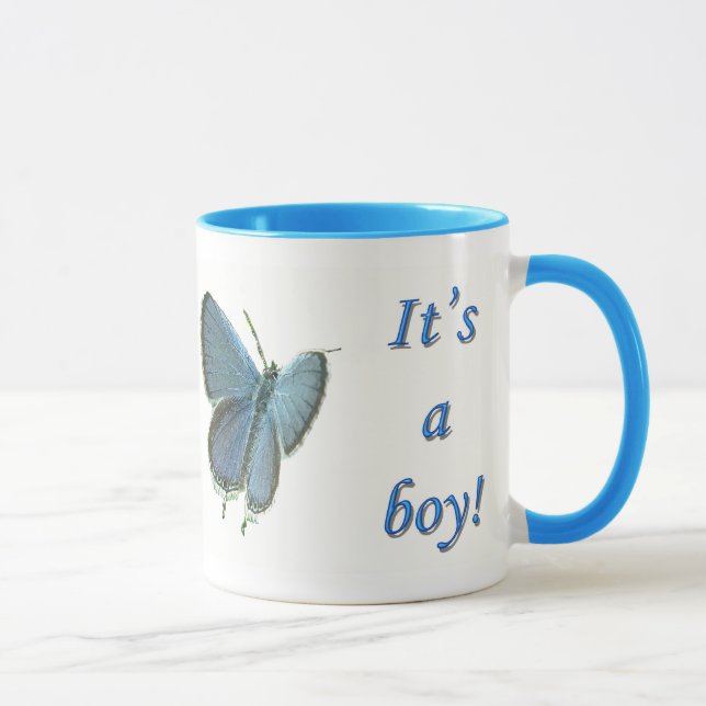 Bleu à l'Est Nouveau bébé garçon Mug (Droite)