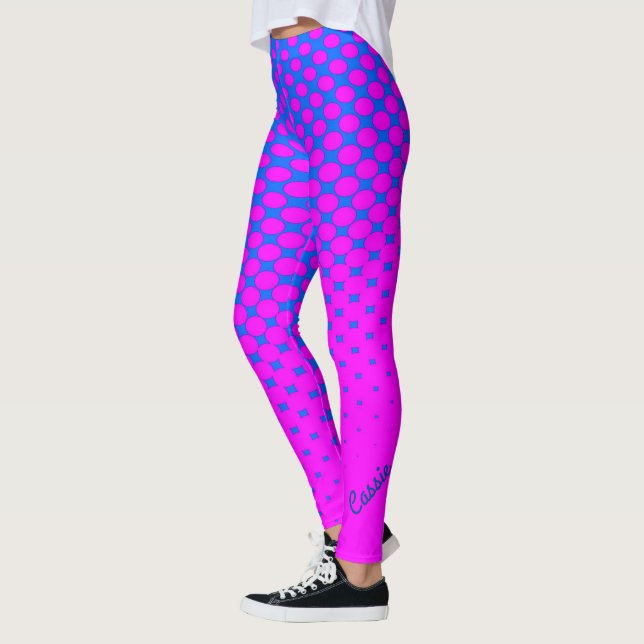Bleu à rose Gradient Leggings Motifs (Gauche)