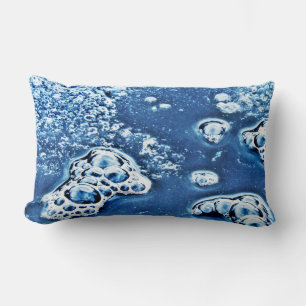 Bleu Abstrait bulles Eau et glace Lumbar Coussin