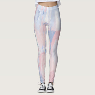 Bleu Abstrait et Bleu Paint Strokes Leggings
