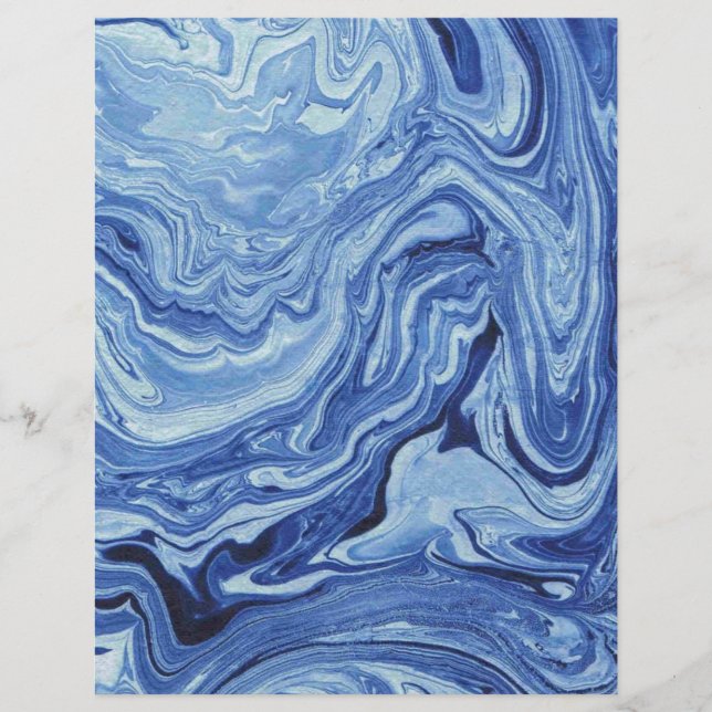 Bleu Agate Marbre Motif Swirl Arts et artisanat pa (Devant)
