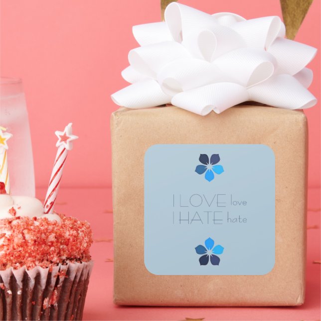 Bleu amour détester les stickers de fleurs (Fête)