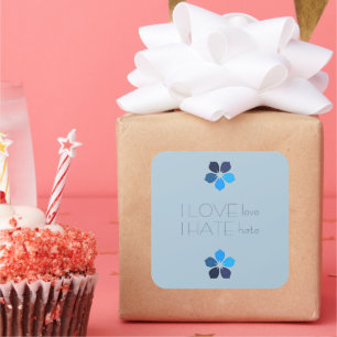 Bleu amour détester les stickers de fleurs