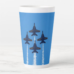 Bleu Angles Latte Mug