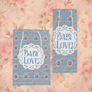 Bleu Antique Personnalisé Baby Love Sacs cadeaux