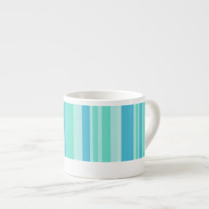 Bleu & aqua plage rayé café espresso mug
