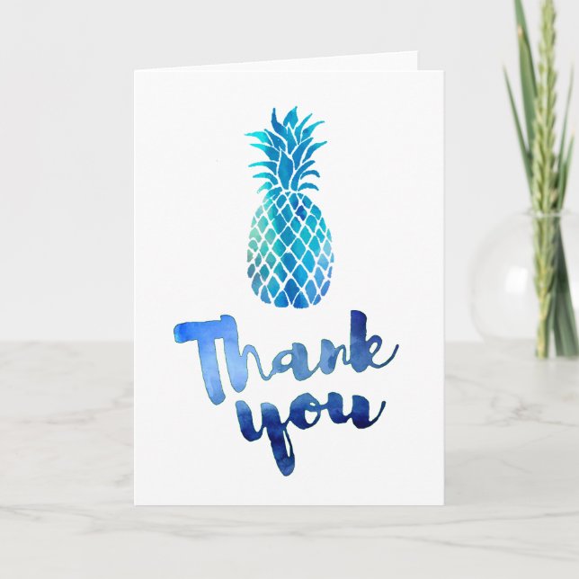bleu aquarelle merci script ananas (Devant)