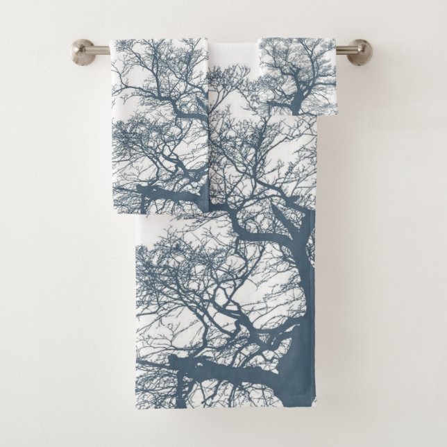 Bleu Arbres du fond Boho tropical (En situation)