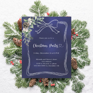 Bleu arc pin verdure Noël invitation