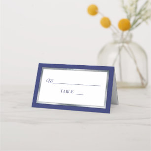 Bleu ARGENT Cartes De Place Blancs Simple Et É