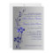 Bleu, Argent Floral Papillons Faire-part de mariag