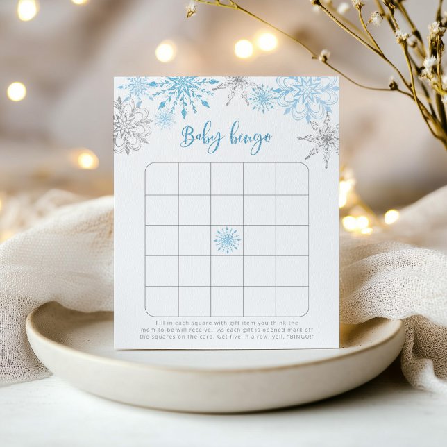 Bleu argent snowflèches bébé jeu de bingo (Créateur téléchargé)