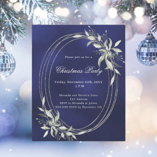 Bleu argent vert invitation Noël fête