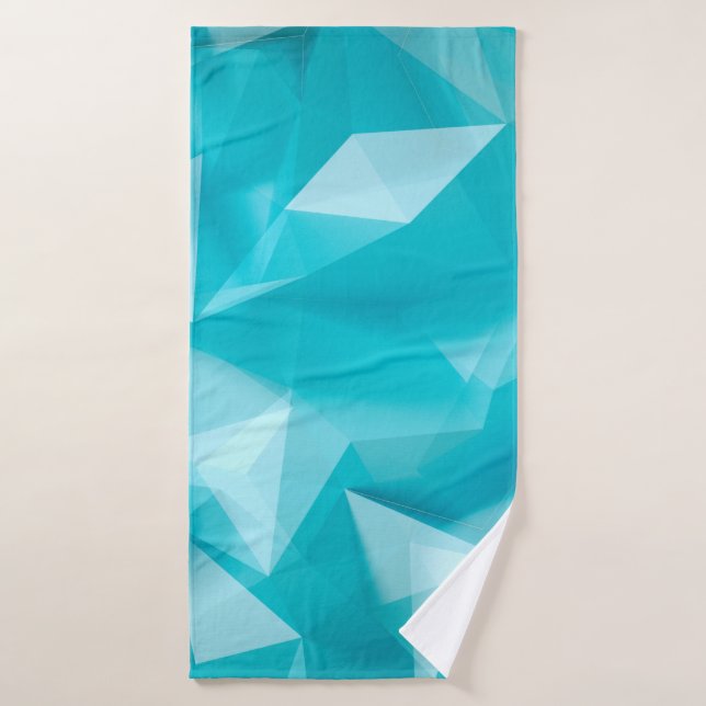 Bleu, arrière - plan turquoise avec cristaux, tria (Serviette de bain)