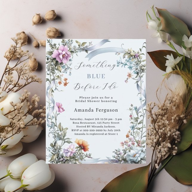 Bleu avant de faire rose invitation de douche nupt (Créateur téléchargé)