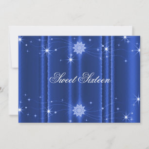 Bleu avec étoiles Sweet sixteen Invitation