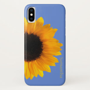 Bleu avec iphone tournesol jaune X Coque