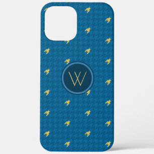 Bleu avec or Accent Houndstooth Coque-Mate Coque