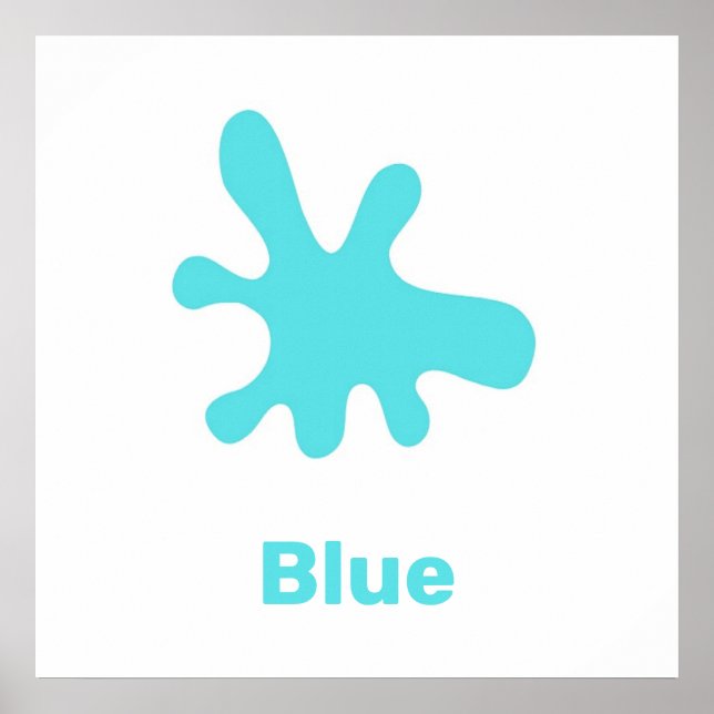 Bleu avec poster de mots (Devant)