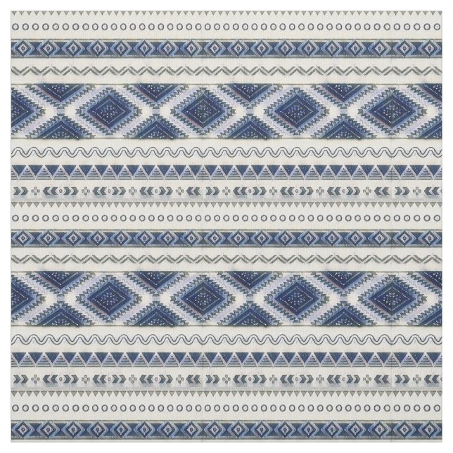Bleu aztèque et tissu haut de gamme sans couture a (Échantillon)