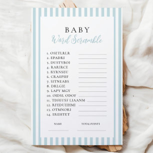 Bleu Baby shower Mot Début