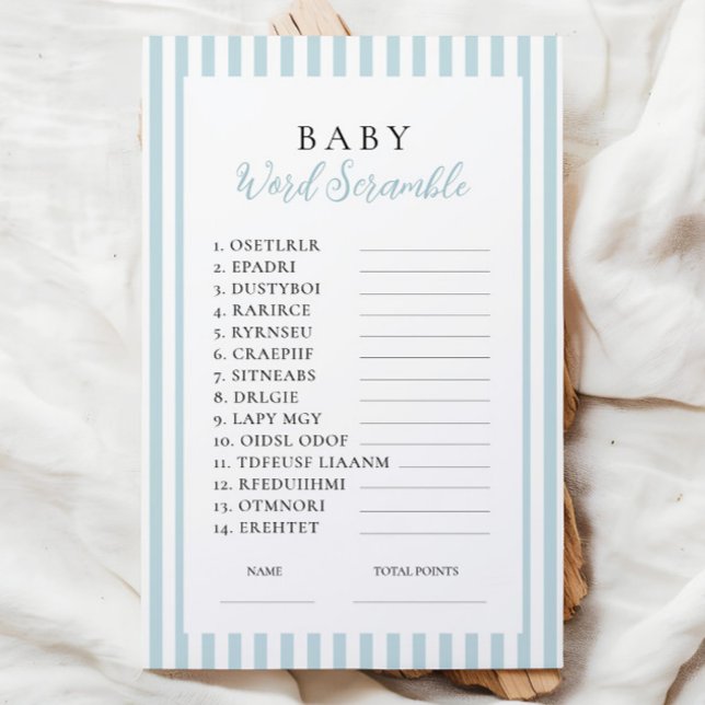 Bleu Baby shower Mot Début (Créateur téléchargé)