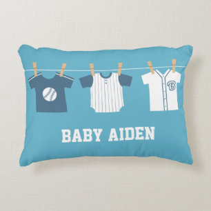 Bleu Baseball Baby Boy Nursery Coussin Décor