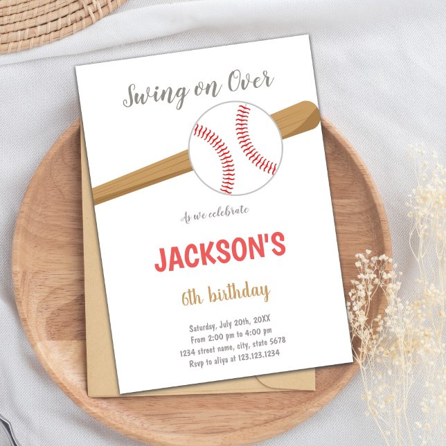 Bleu Baseball Invitation Anniversaire (Baseball Birthday Invitations)