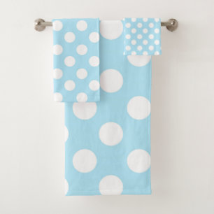 Bleu bébé clair et blanc à pois point