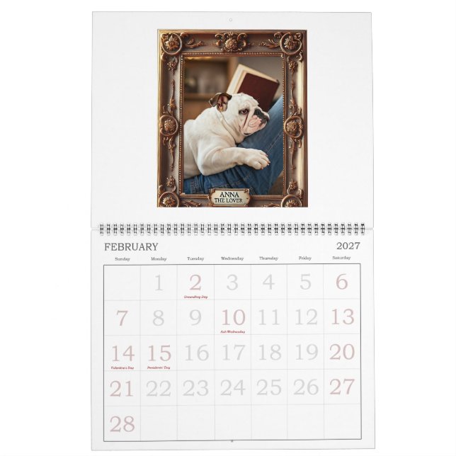 Bleu Berry Doggone inférieur Bon Jours Calendrier (Feb 2027)