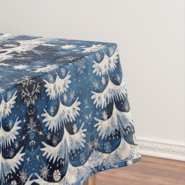Bleu Blanc Arbre de Noël Nappes de vacances (In Situ)