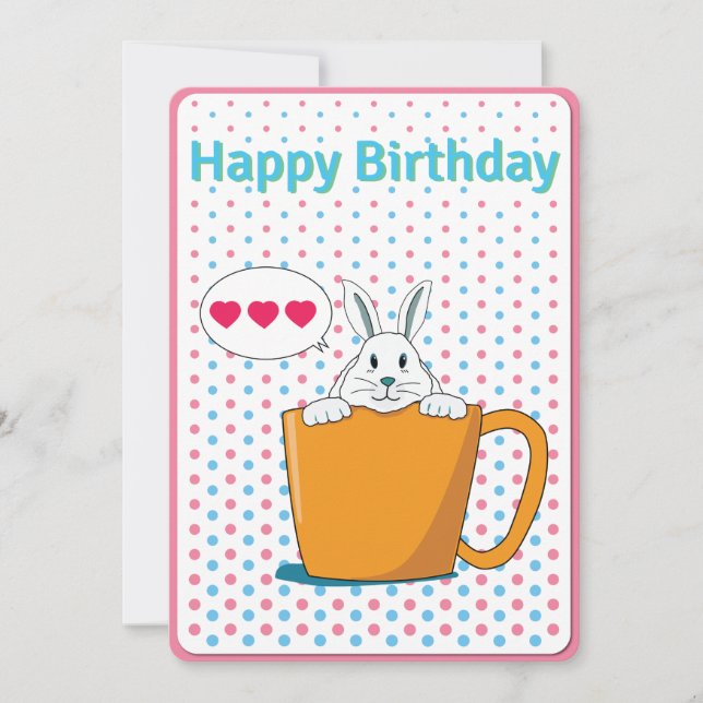 Bleu blanc Bonne carte d'anniversaire (Devant)