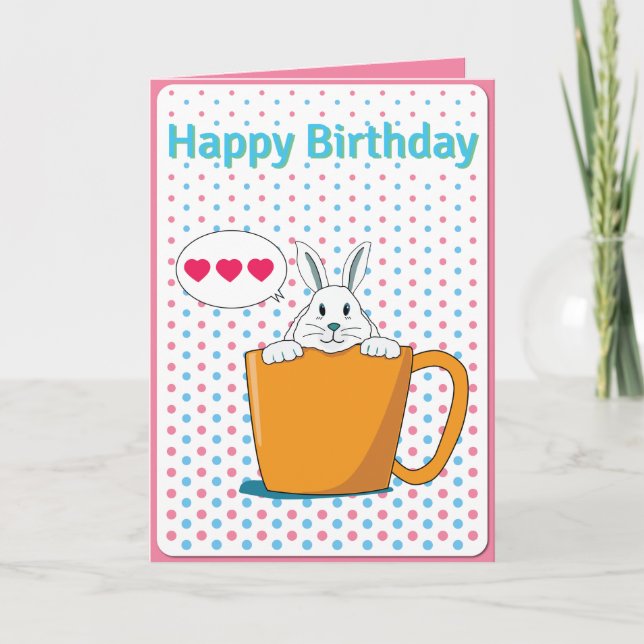 Bleu blanc Bonne carte d'anniversaire (Devant)