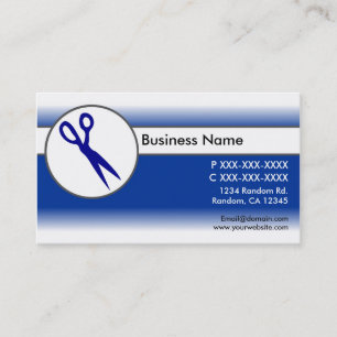 Bleu blanc ciseaux fondus carte de visite