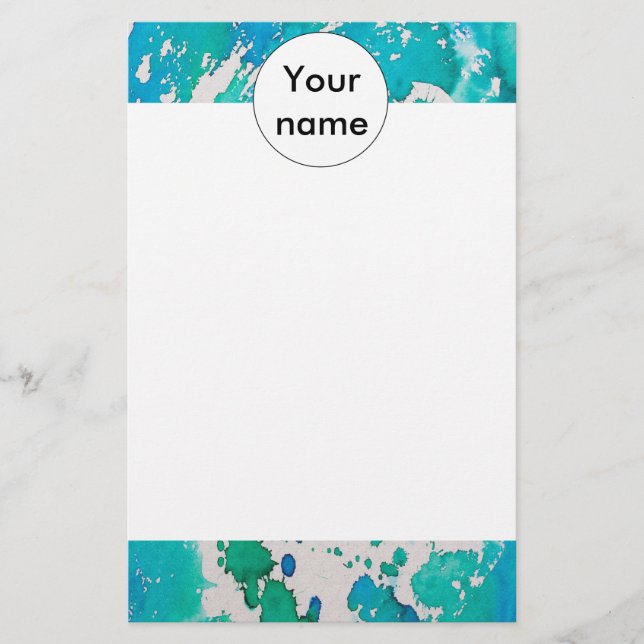 Bleu blanc éclaboussures d'aquarelle (Devant)