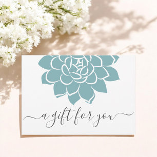 Bleu blanc floral certificat cadeau client