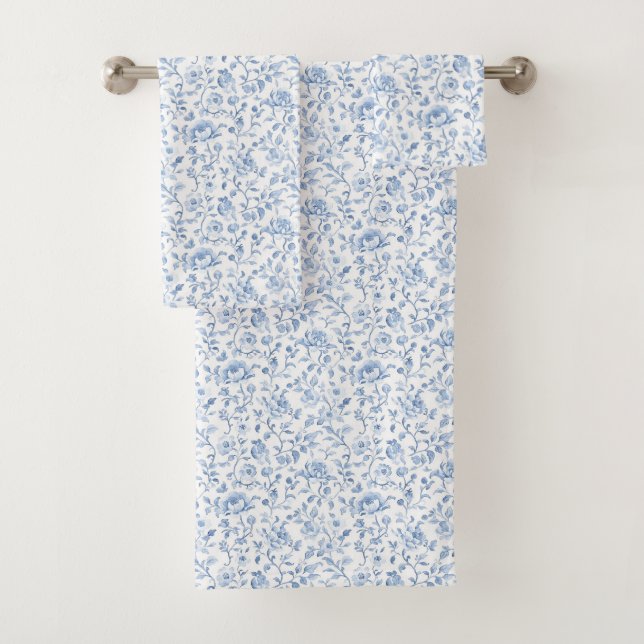 Bleu Blanc Floral Romantique  (En situation)