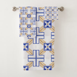 Bleu Blanc Jaune Azulejo Portugais Carreaux Motif