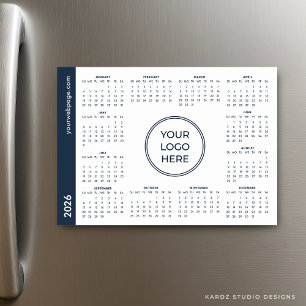 Bleu blanc logo commercial 2026 Calendrier magnéti