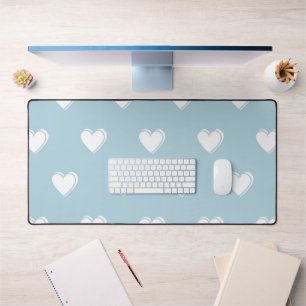 Bleu blanc mignon simple Motif de coeur
