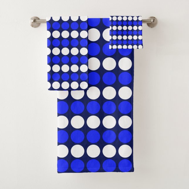 Bleu blanc moderne rayures pointillées sur bleu ma (En situation)