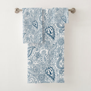 bleu blanc Pays paisley motif carrelé