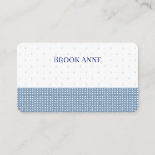 Bleu blanc pois motif Cartes de visite