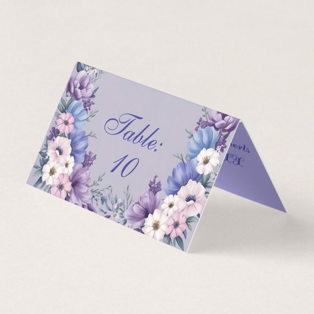 Bleu, blanc, rose et pourpre délicats fleurs estiv (Front)
