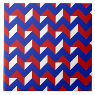 Bleu blanc rouge d'Esher Motif VII Carreaux en cér