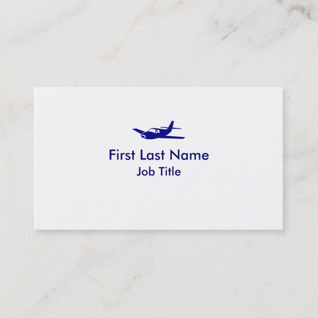 Bleu blanc simple avion sur mesure cartes de visit (Devant)